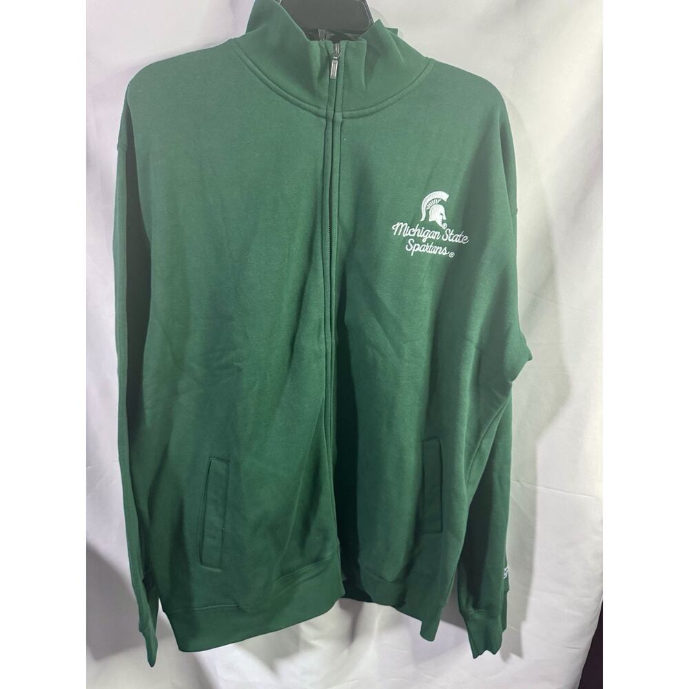 Michigan State Spartans Green Full Zip Mens Large Blue 84